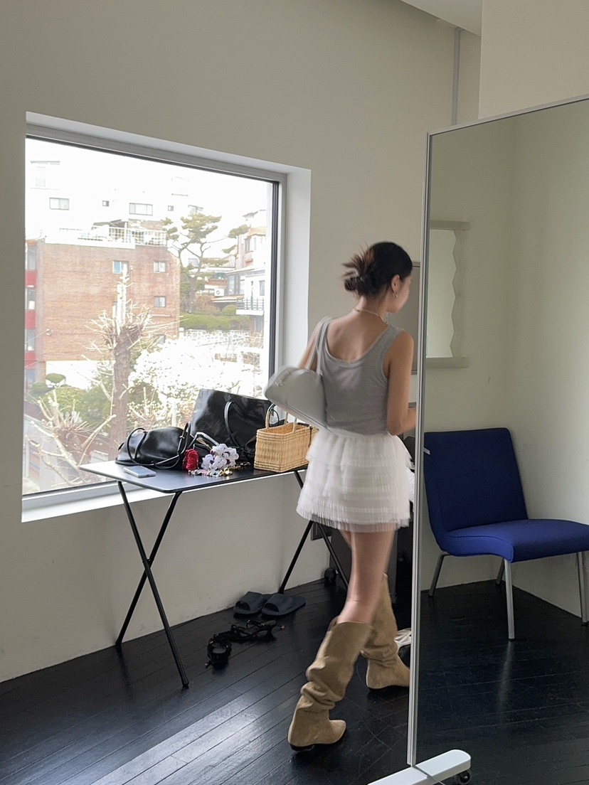 OUPPT直郵韓國代購女裝新款時尚真品推薦24春夏休閑人氣短裙OUPPT短裙