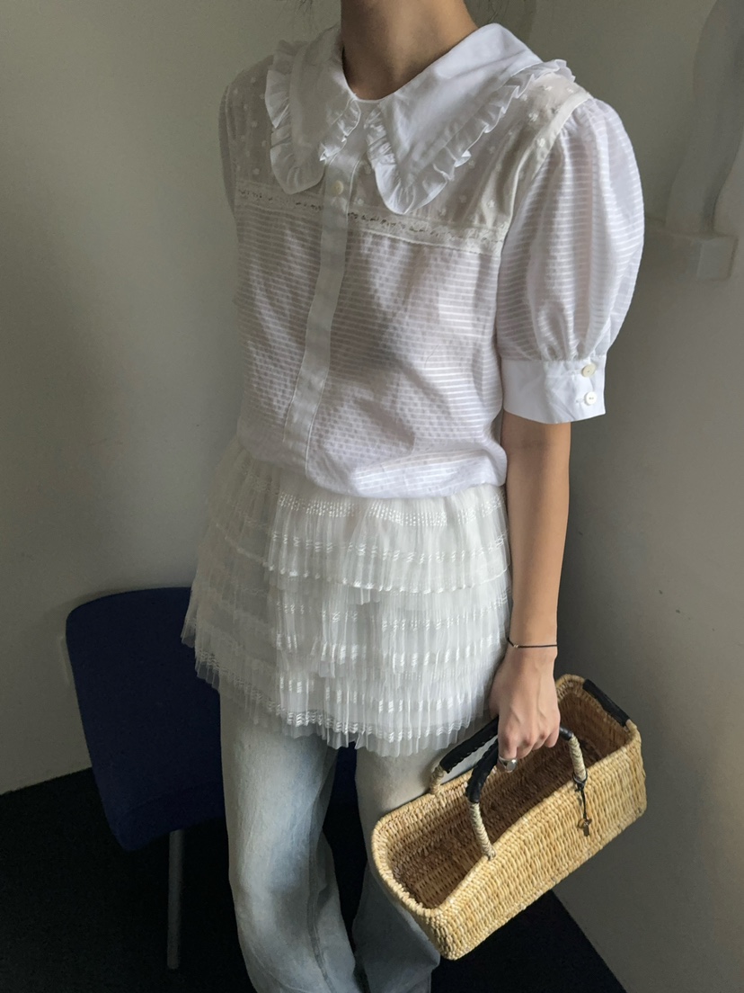 OUPPT韓國直郵東大門代購女裝新品休閑推薦熱賣時尚襯衫蕾絲衫OUPPT襯衫/蕾絲衫