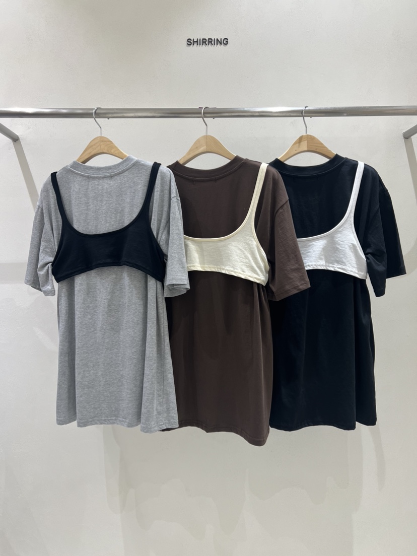 SHIRRING韓國直郵女裝新品真品熱賣人氣休閑職業時尚24春夏T恤SHIRRINGT恤