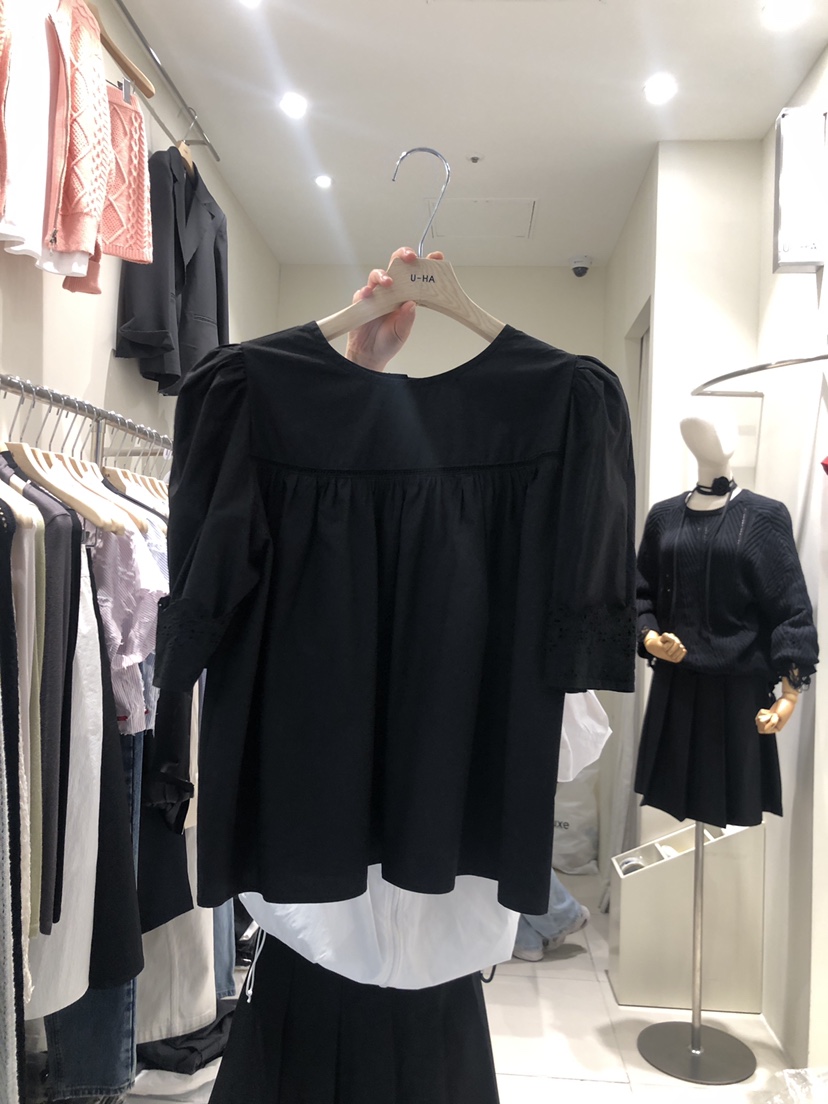 uha韓國直郵東大門實拍女裝新款熱賣24春夏職業襯衫蕾絲衫uha襯衫/蕾絲衫圖色2