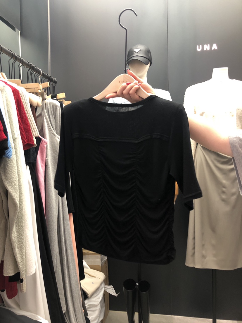 UNA韓國直郵東大門實拍女裝新品24春夏熱賣人氣真品職業T恤THEMAY/UNAT恤圖色3