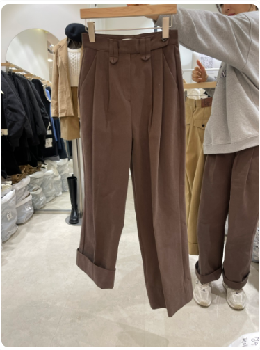 FAR直郵韓國代購女裝新款休閑24春夏人氣職業時尚休閑褲腰帶X-MOOD休閑褲圖色3