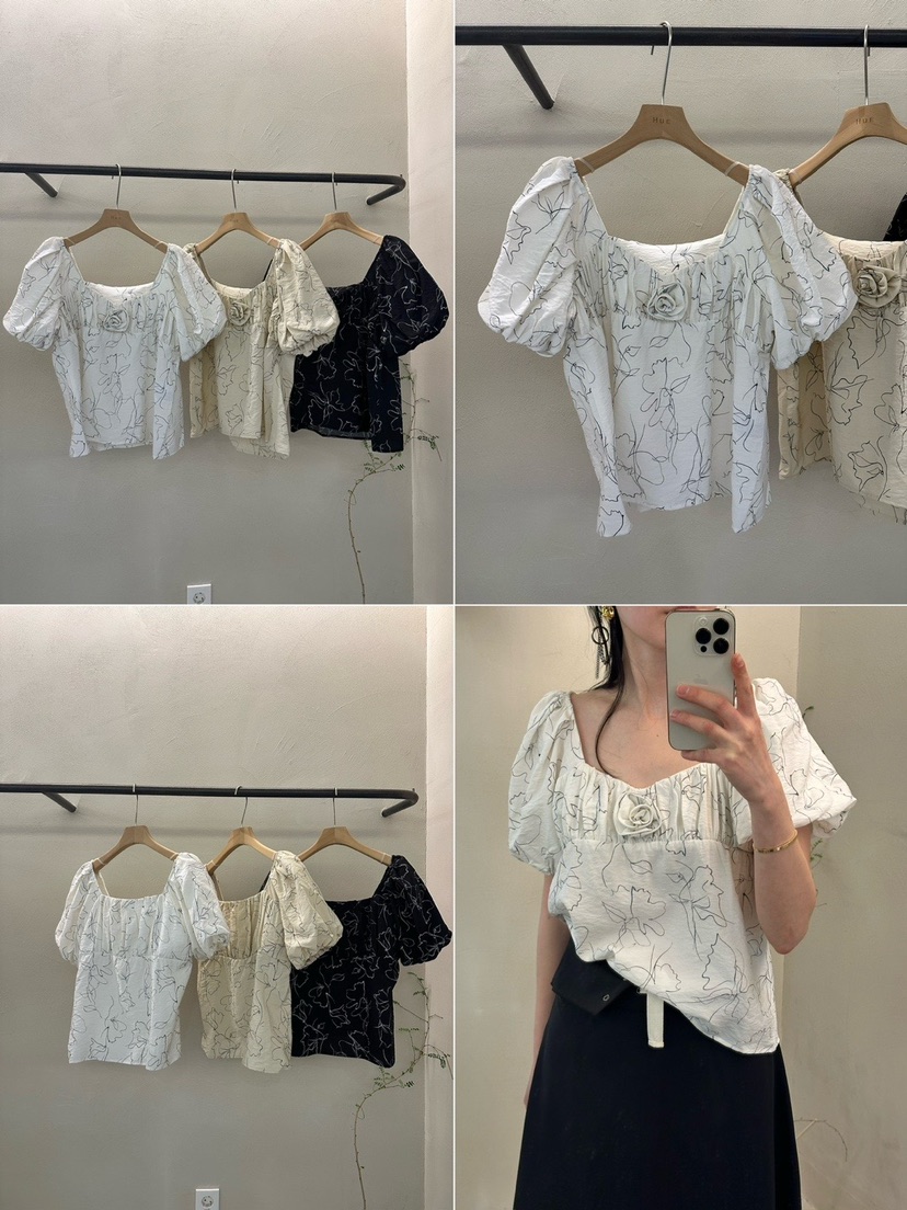 HUE直郵韓國代購女裝新品熱賣職業24春夏真品休閑襯衫蕾絲衫ERIA/HUE襯衫/蕾絲衫