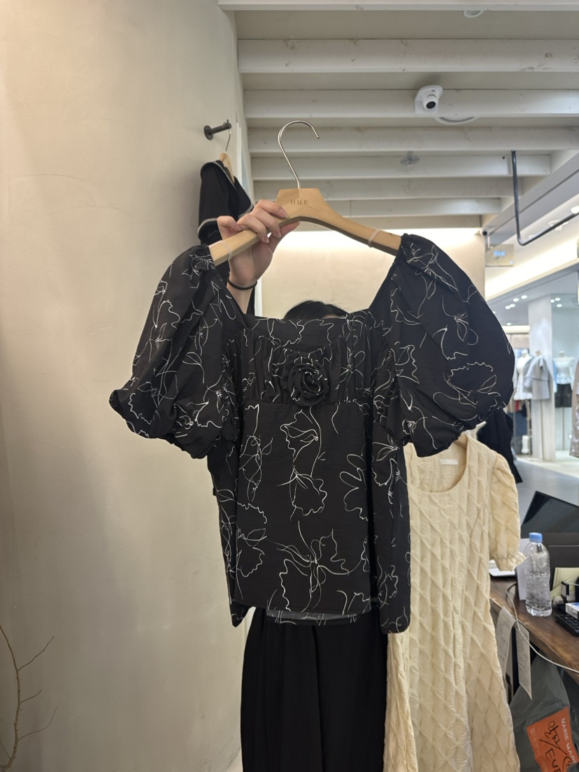 HUE直郵韓國代購女裝新品熱賣職業24春夏真品休閑襯衫蕾絲衫ERIA/HUE襯衫/蕾絲衫圖色2