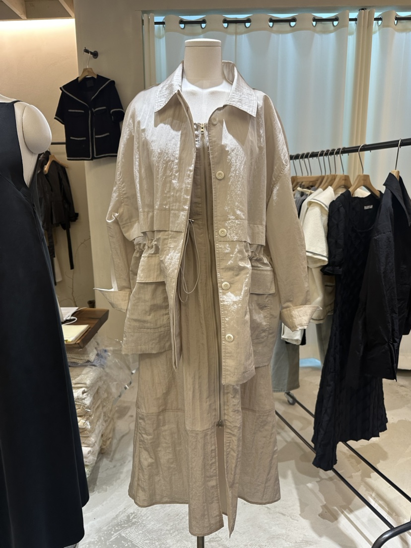 HUE韓國直郵東大門實拍女裝新品24春夏職業休閑連衣裙拉鏈ERIA/HUE連衣裙