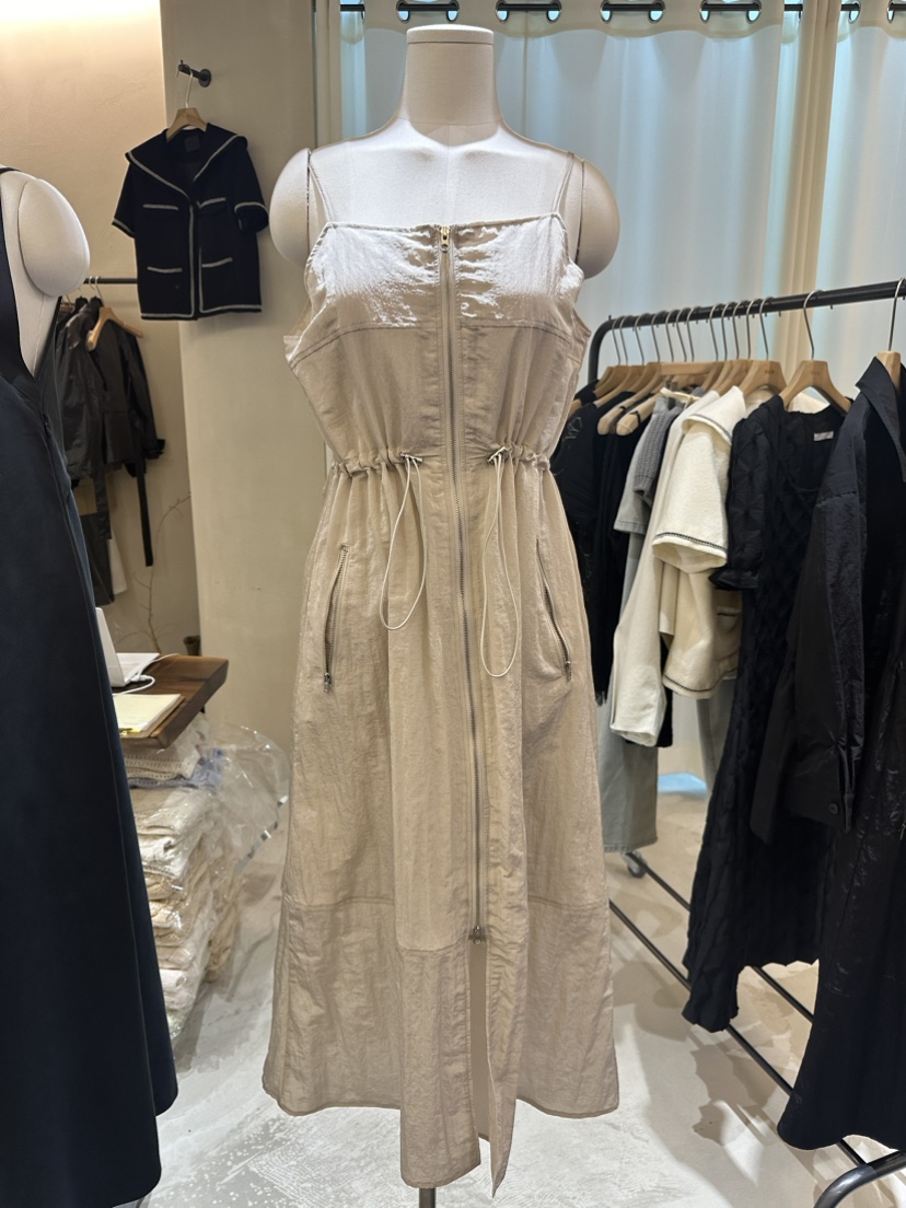 HUE韓國直郵東大門實拍女裝新品24春夏職業休閑連衣裙拉鏈ERIA/HUE連衣裙