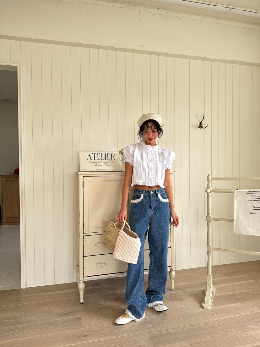 JKICHI韓國直郵東大門代購女裝新品真品人氣推薦襯衫蕾絲衫EDIT襯衫/蕾絲衫