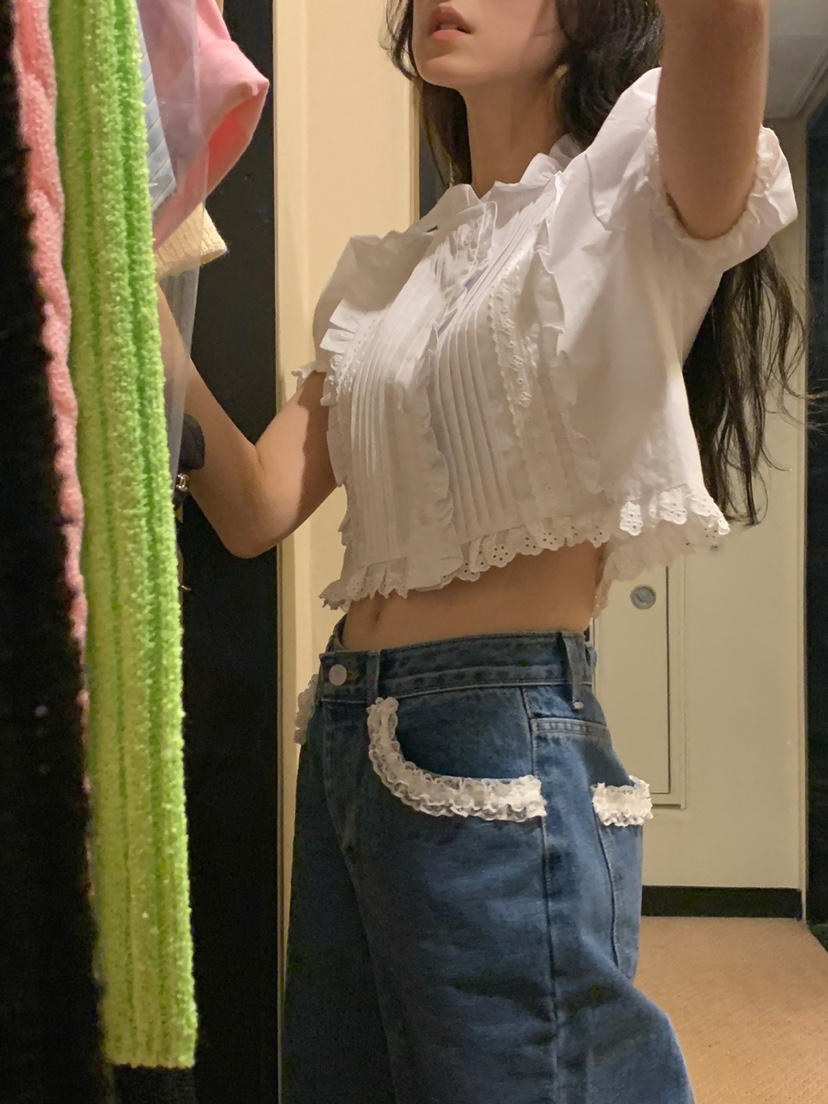 JKICHI韓國直郵東大門代購女裝新品真品人氣推薦襯衫蕾絲衫EDIT襯衫/蕾絲衫