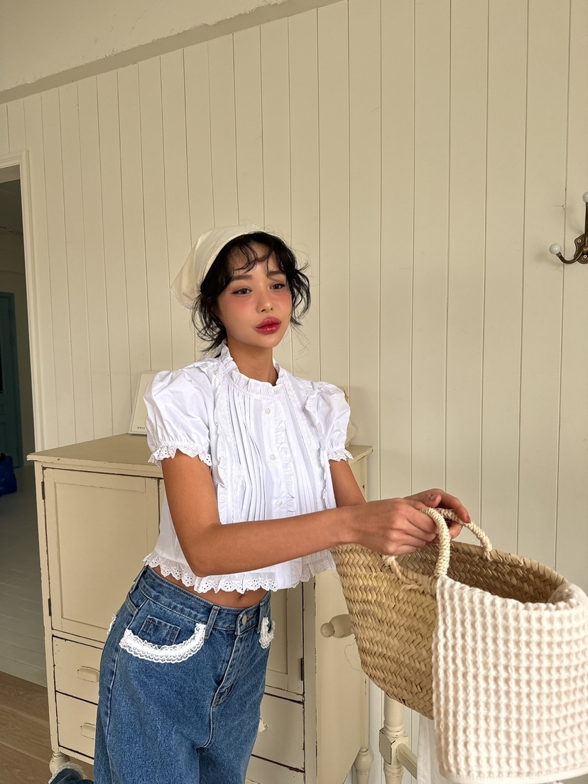 JKICHI韓國直郵東大門代購女裝新品真品人氣推薦襯衫蕾絲衫EDIT襯衫/蕾絲衫