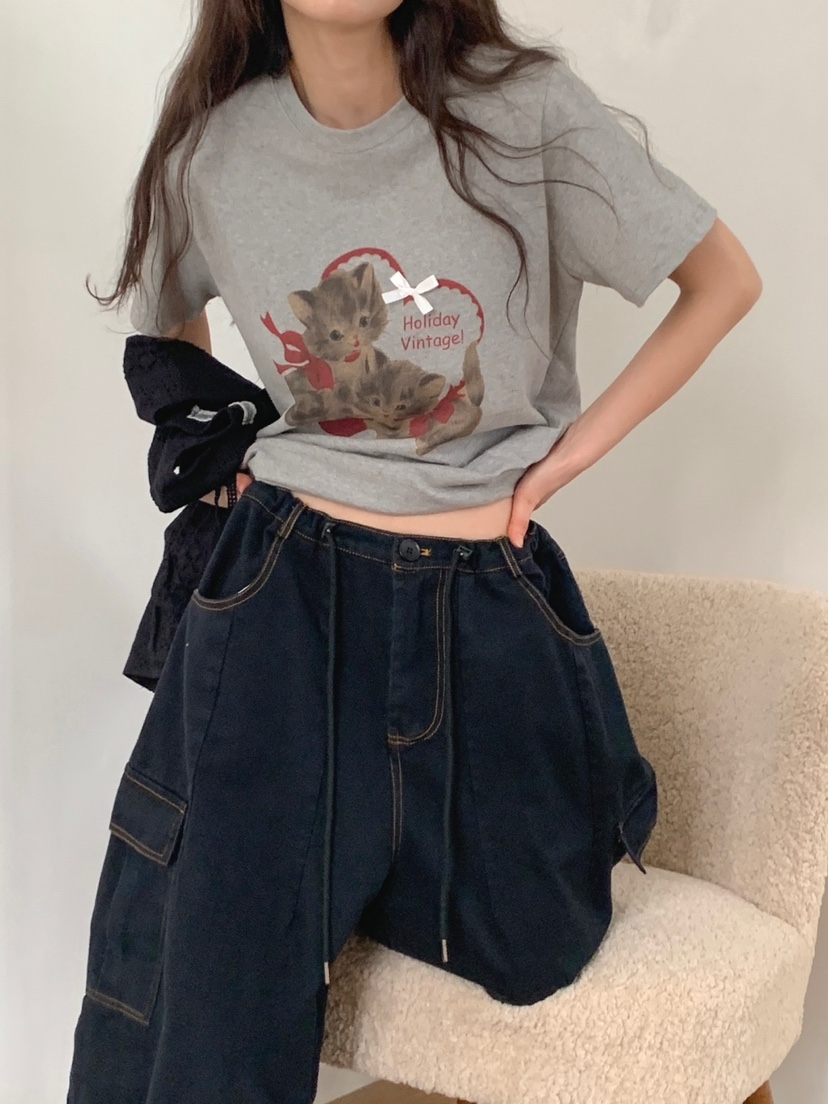 JKICHI韓國直郵東大門實拍女裝新款24春夏真品休閑時尚T恤EDITT恤