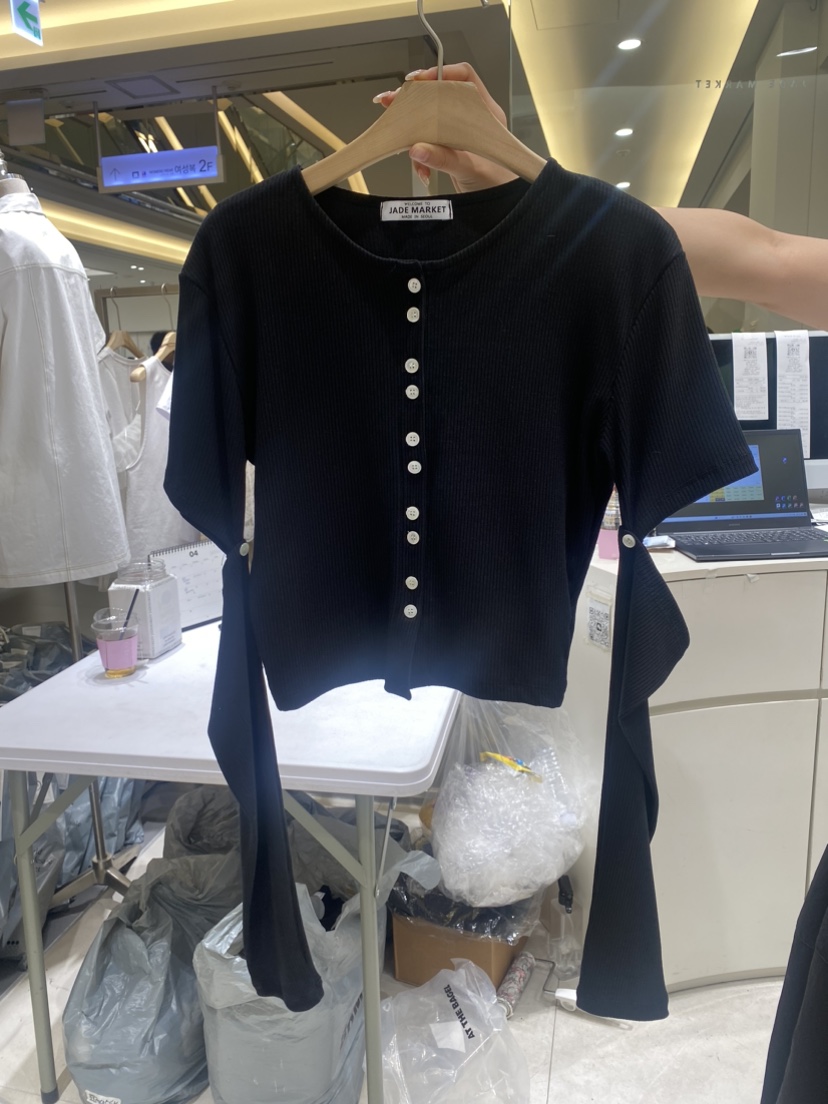 JADE MARKET韓國直郵東大門實拍女士新品休閑人氣時尚長袖T恤JADE MARKET長袖T恤圖色2