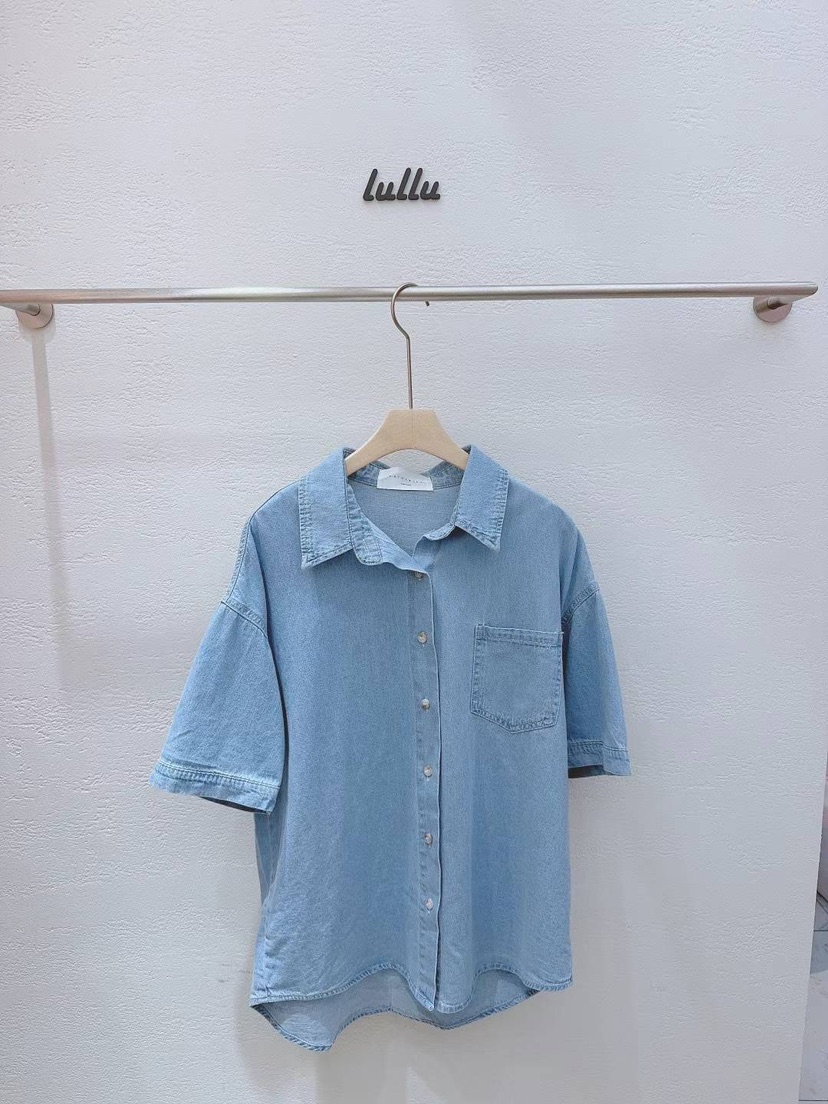 LULULALLA韓國直郵女裝新品24春夏真品時尚休閑襯衫蕾絲衫LULULALLA襯衫/蕾絲衫圖色1