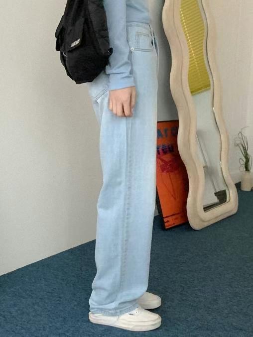 BYJEAN韓國直郵東大門代購女裝新款24春夏職業熱賣牛仔褲POPO牛仔褲
