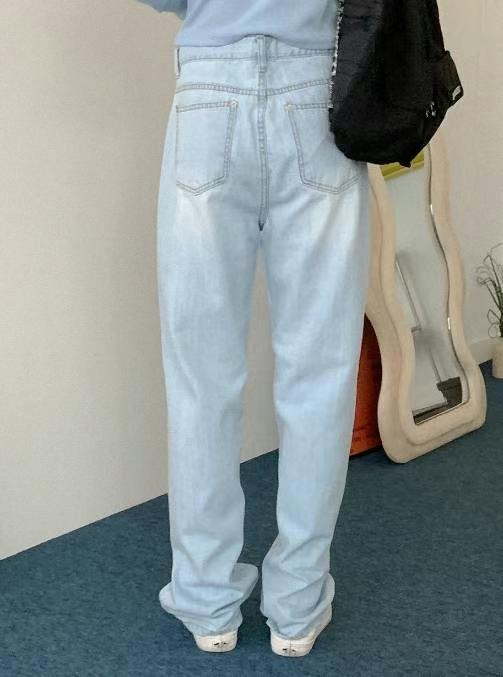 BYJEAN韓國直郵東大門代購女裝新款24春夏職業熱賣牛仔褲POPO牛仔褲