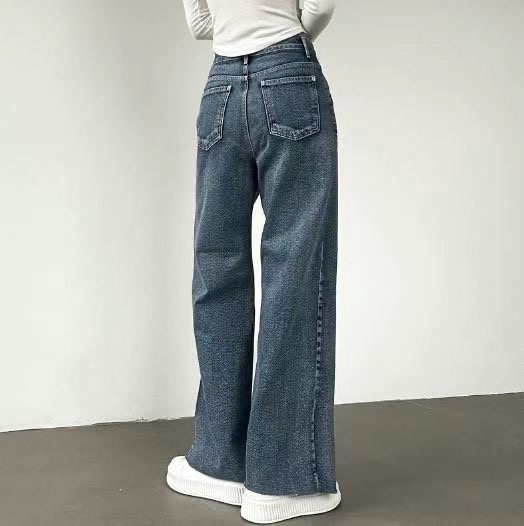 BYJEAN韓國直郵東大門代購女裝新品休閑職業24春夏牛仔褲POPO牛仔褲