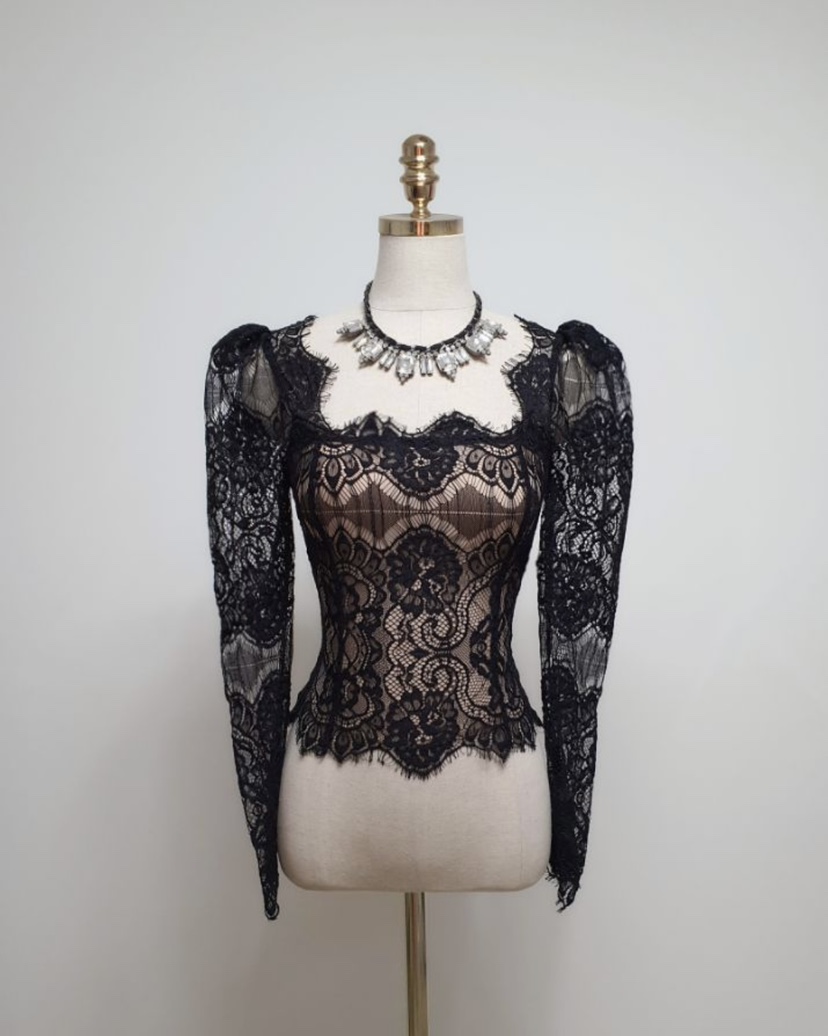 high heels韓國直郵東大門代購女裝新款人氣時尚襯衫蕾絲衫HIGH HEELS襯衫/蕾絲衫圖色1