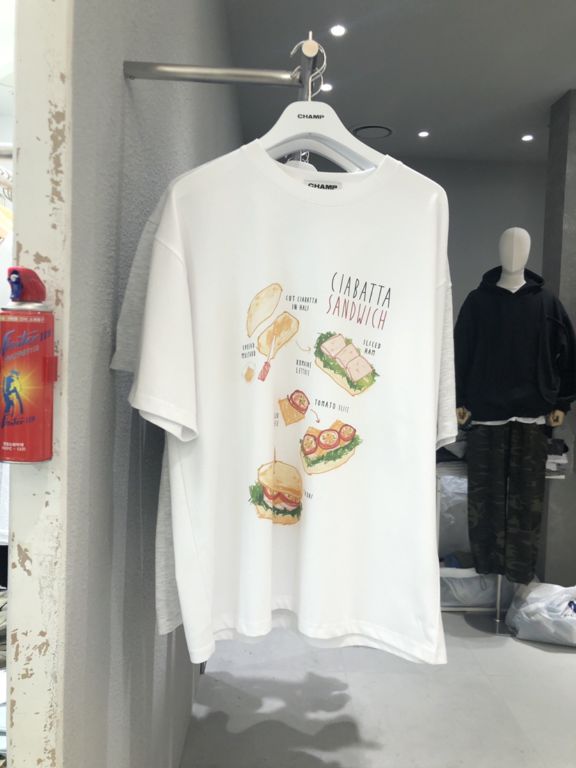 LOAFER直郵韓國代購女裝新品熱賣休閑時尚職業推薦真品24春夏T恤CHAMPT恤圖色1