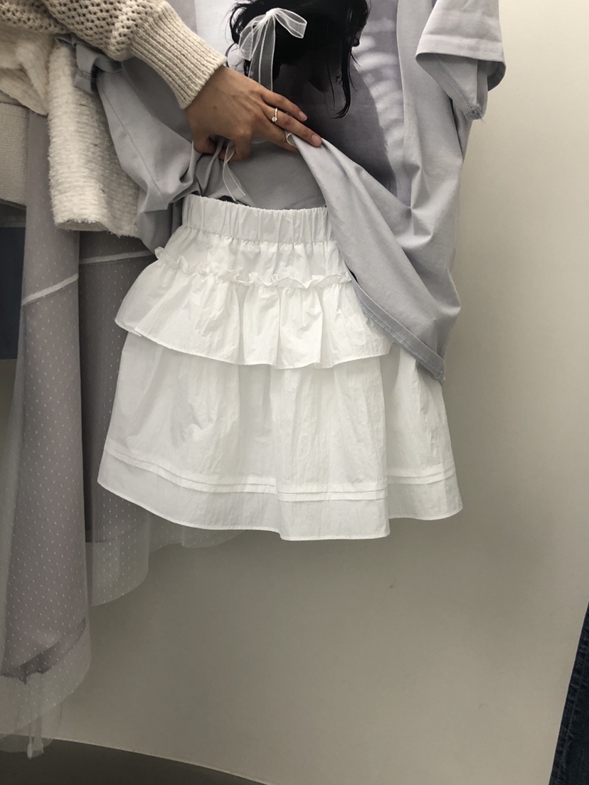TWELVE韓國直郵東大門實拍女裝新款真品熱賣休閑短裙荷葉邊TWELVE短裙