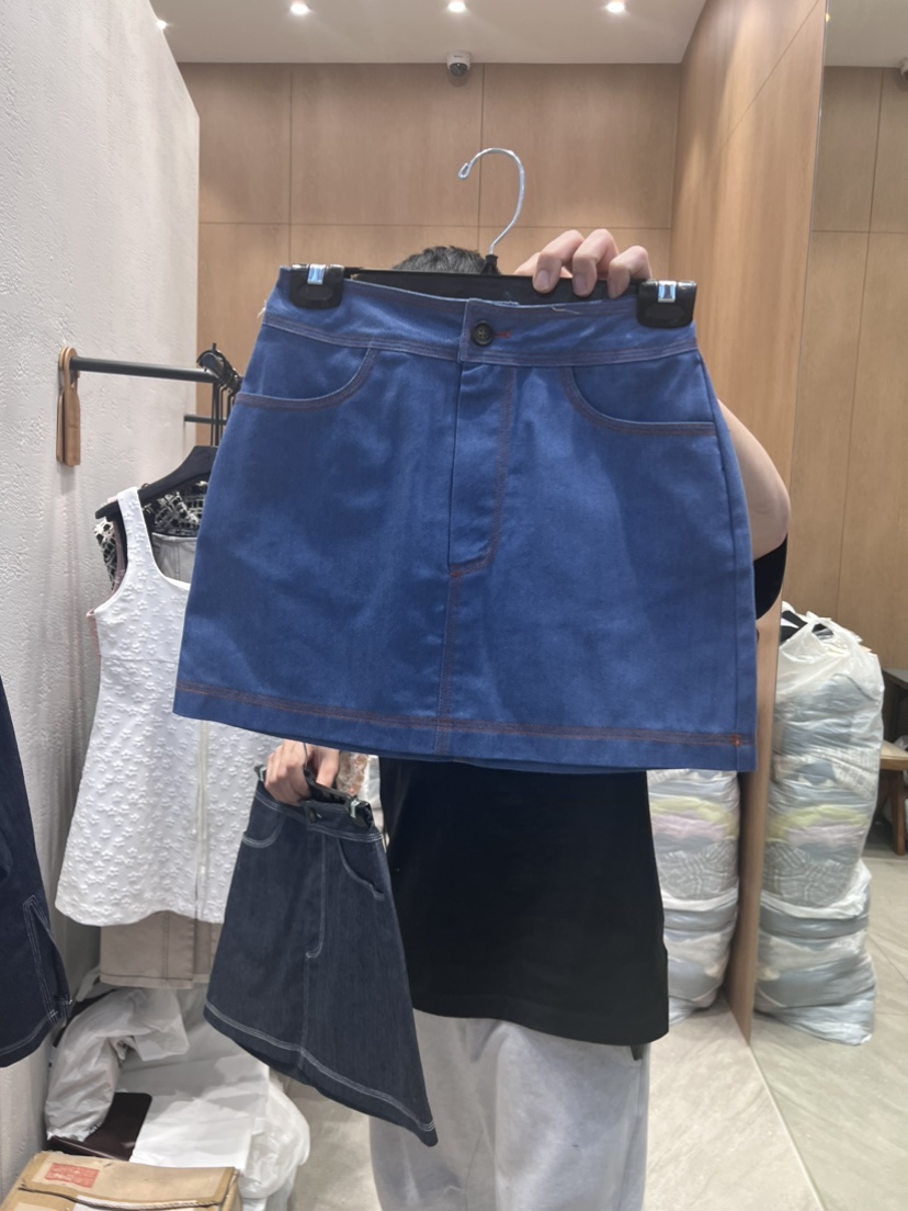TRIPLE SEVEN直郵韓國代購女裝新品時尚24春夏職業休閑短裙TRIPLE SEVEN短裙