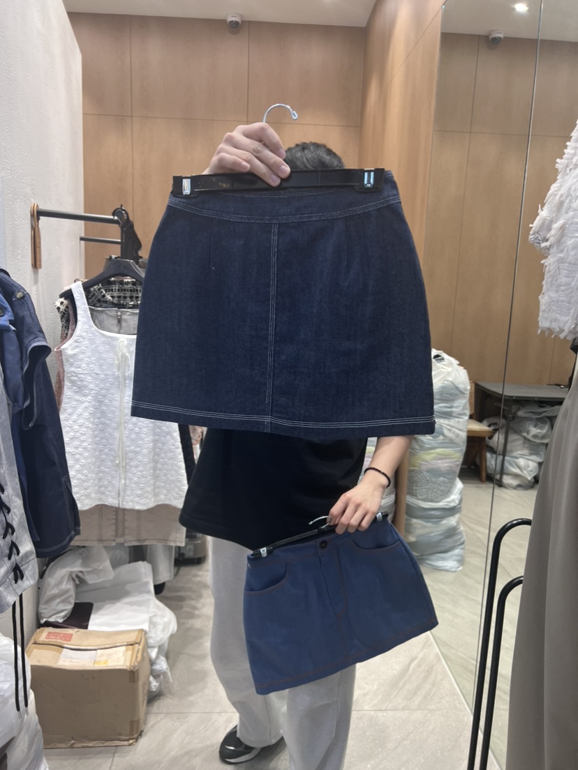TRIPLE SEVEN直郵韓國代購女裝新品時尚24春夏職業休閑短裙TRIPLE SEVEN短裙