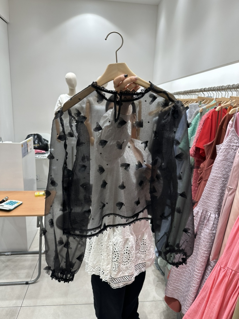 X PARTY韓國直郵女裝新品推薦職業真品24春夏襯衫蕾絲衫XPARTY襯衫/蕾絲衫