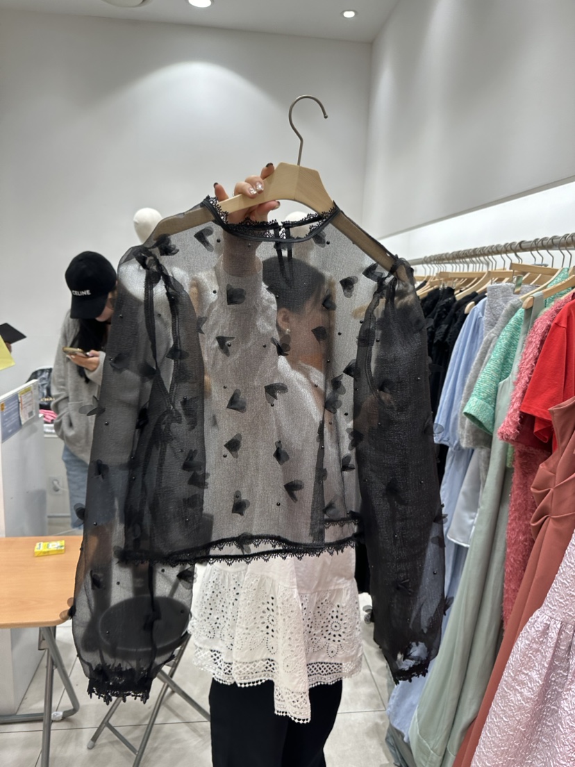 X PARTY韓國直郵女裝新品推薦職業真品24春夏襯衫蕾絲衫XPARTY襯衫/蕾絲衫圖色2