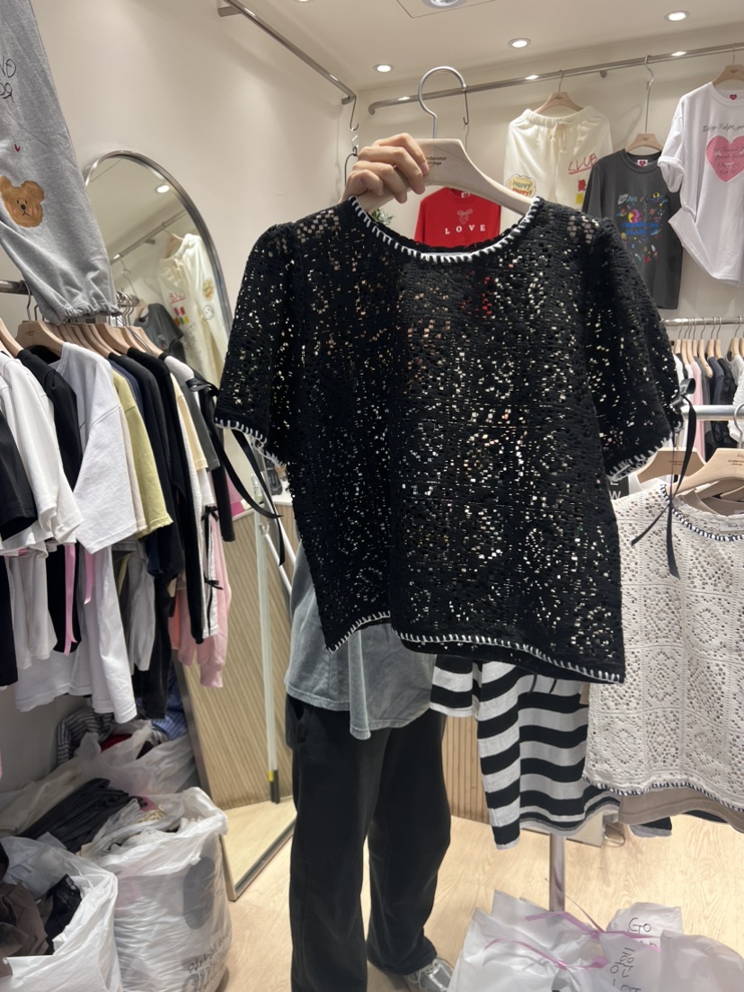 UNDERSTAR_VINTAGE韓國直郵東大門代購女裝新款時尚T恤蝴蝶結UNDERSTAR_VINTAGET恤圖色2