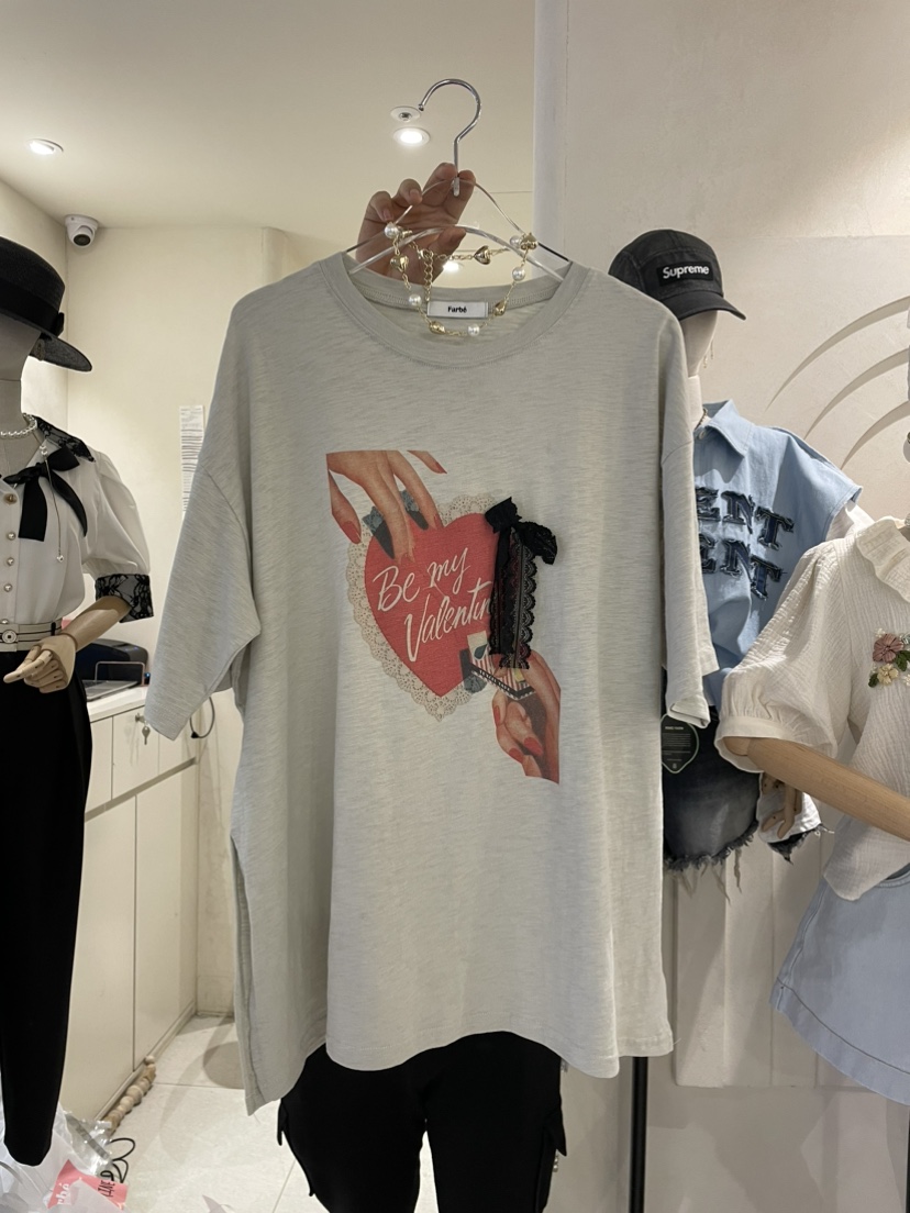 FARBE韓國直郵東大門實拍女裝新款休閑推薦人氣24春夏T恤PLATFORMT恤圖色2