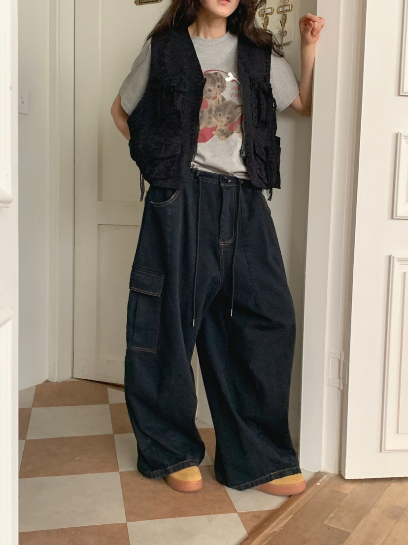 JKICHI直郵韓國代購女裝新款熱賣人氣24春夏時尚職業牛仔褲EDIT牛仔褲