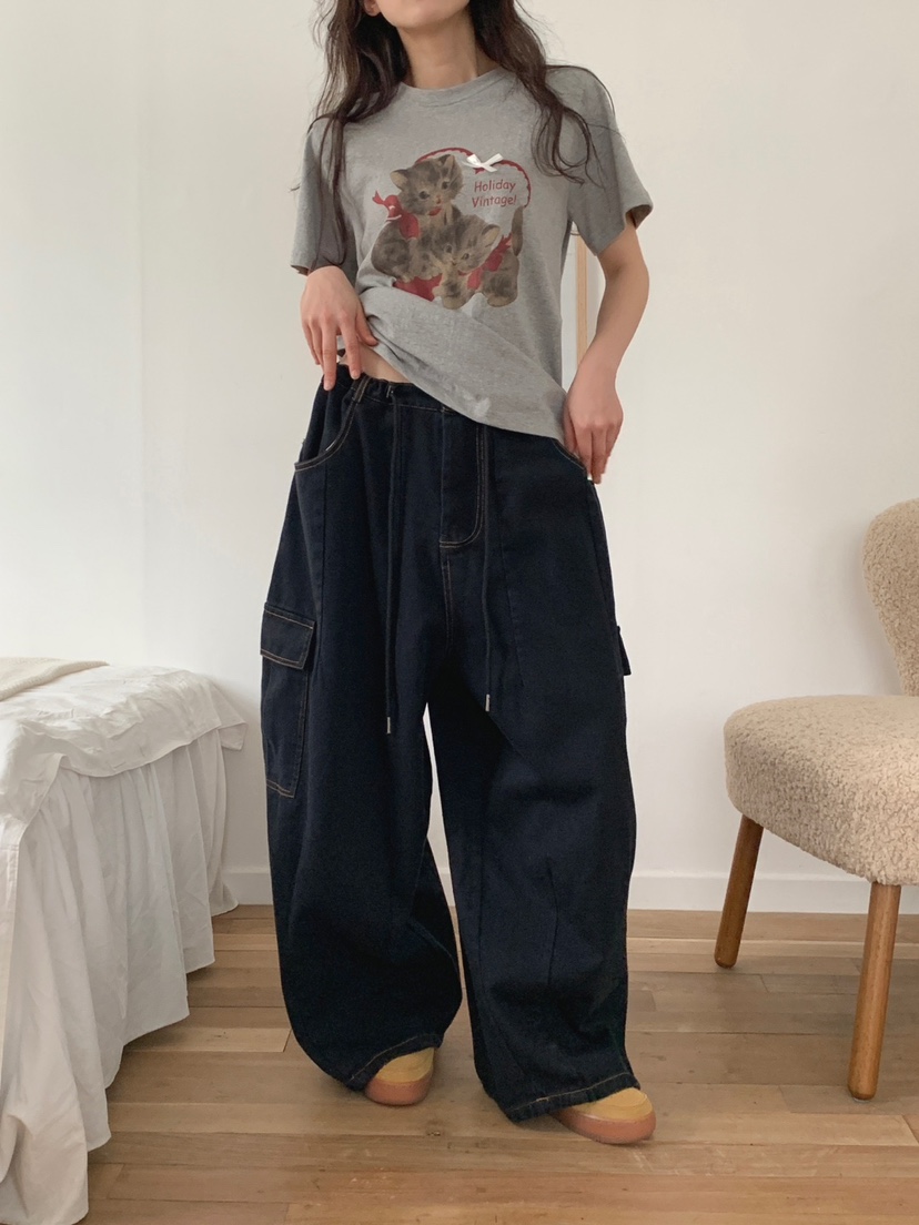 JKICHI直郵韓國代購女裝新款熱賣人氣24春夏時尚職業牛仔褲EDIT牛仔褲