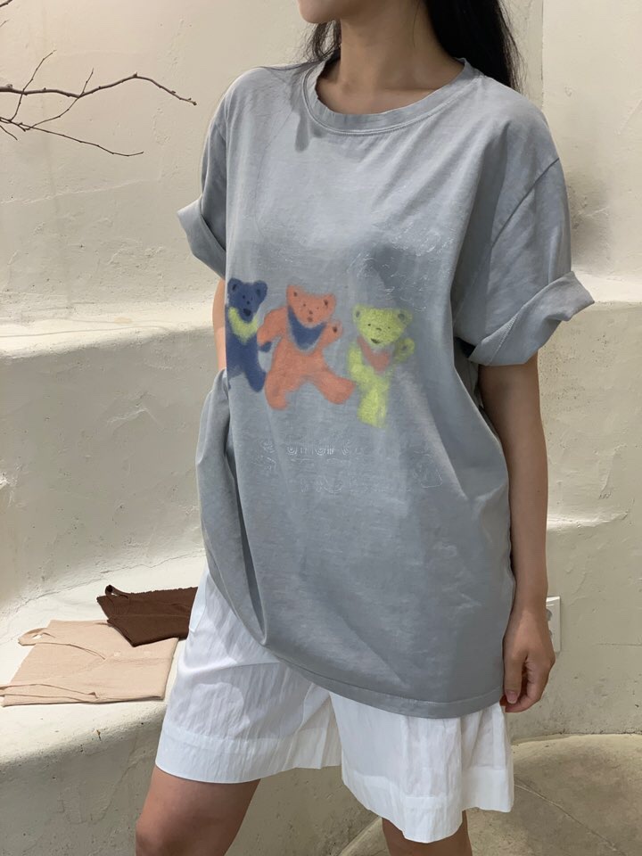 LA_TERRE韓國直郵東大門代購女裝新品人氣推薦職業真品T恤小熊LA_TERRET恤
