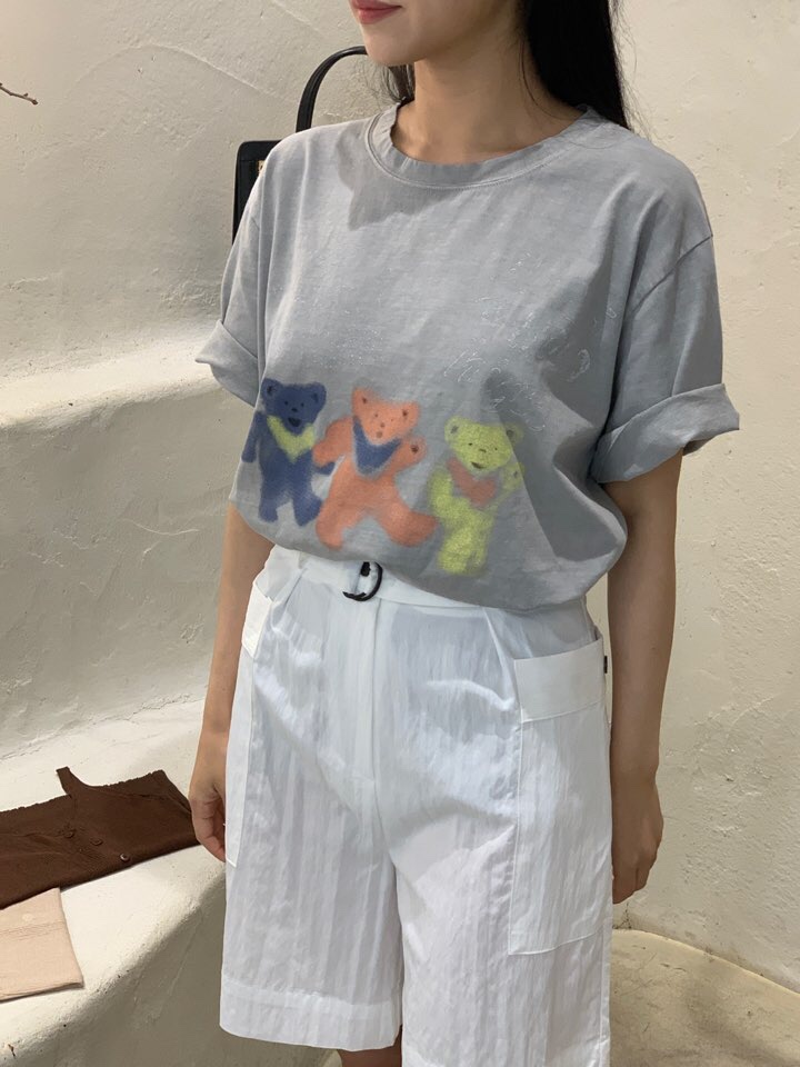 LA_TERRE韓國直郵東大門代購女裝新品人氣推薦職業真品T恤小熊LA_TERRET恤