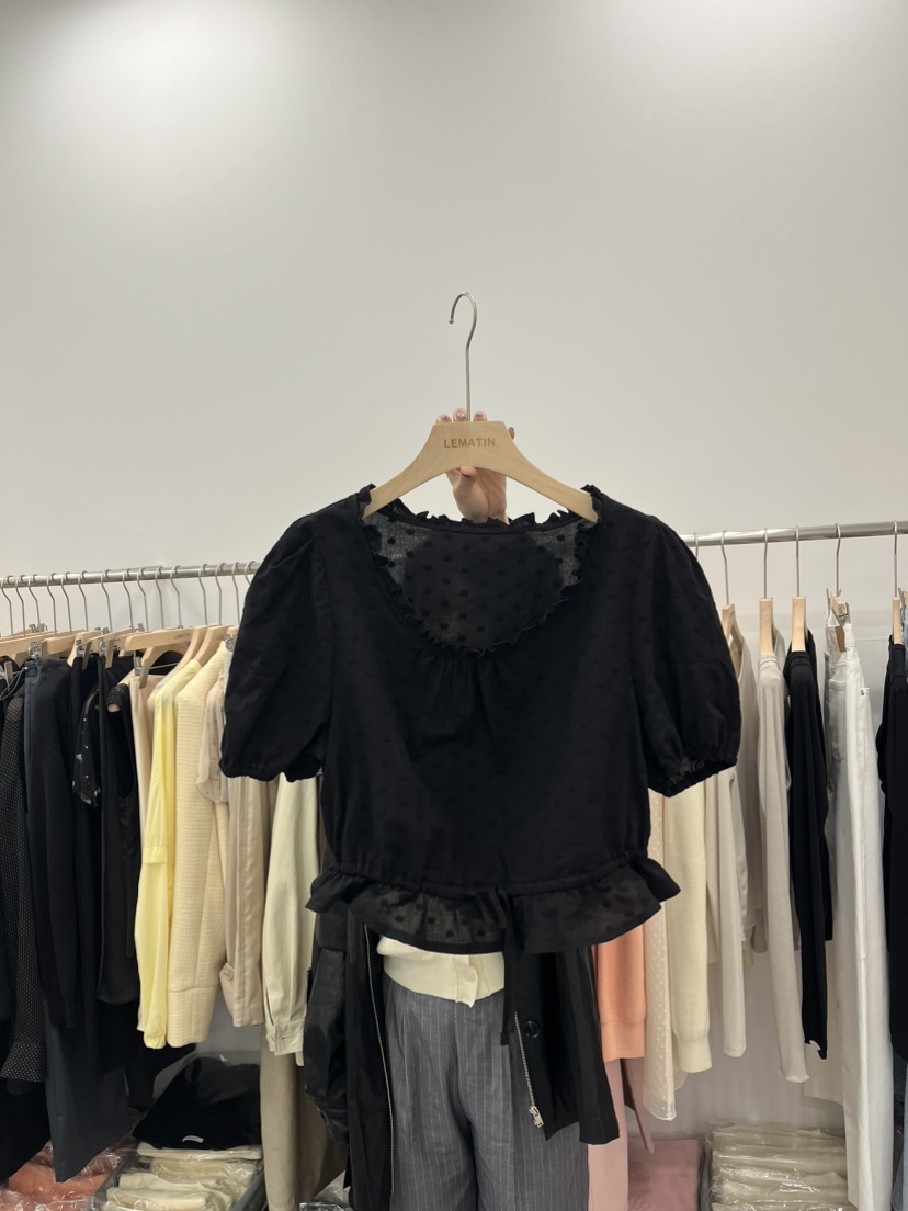 LEMATIN韓國直郵東大門代購女裝新款24春夏職業襯衫蕾絲衫LEMATIN襯衫/蕾絲衫圖色2