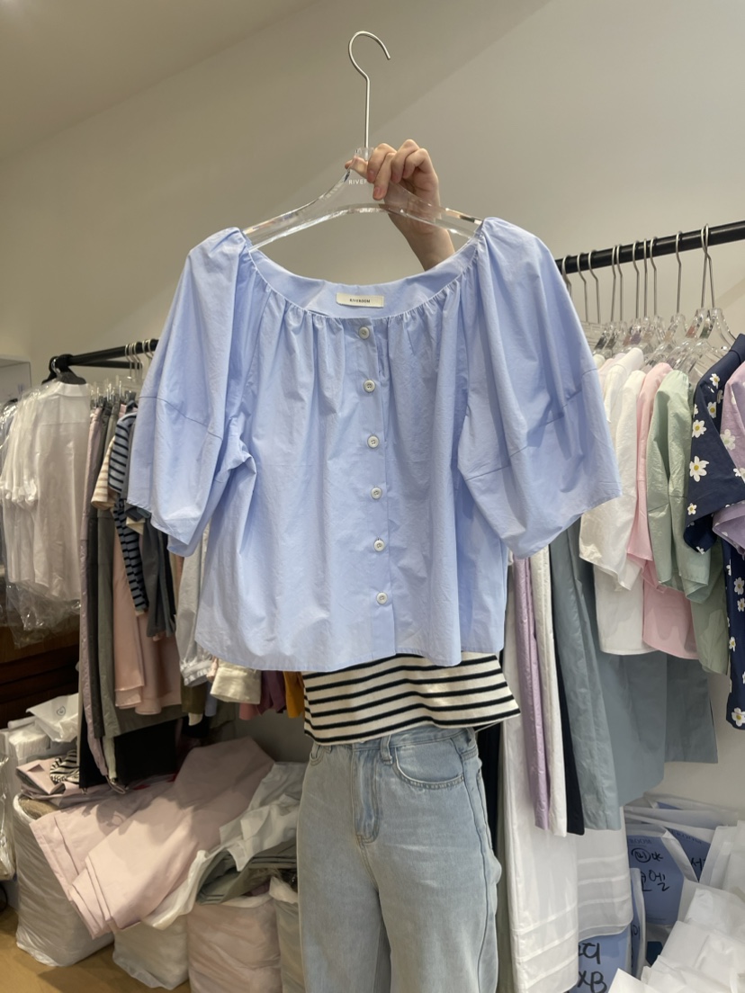 RIVEROOM韓國直郵女裝新品真品24春夏職業時尚襯衫蕾絲衫RIVEROOM襯衫/蕾絲衫圖色1