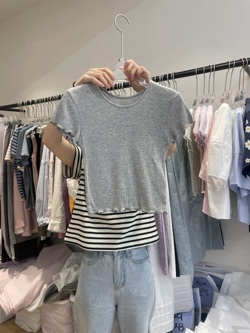 RIVEROOM韓國直郵女裝新品職業時尚人氣真品休閑熱賣推薦T恤RIVEROOMT恤圖色5
