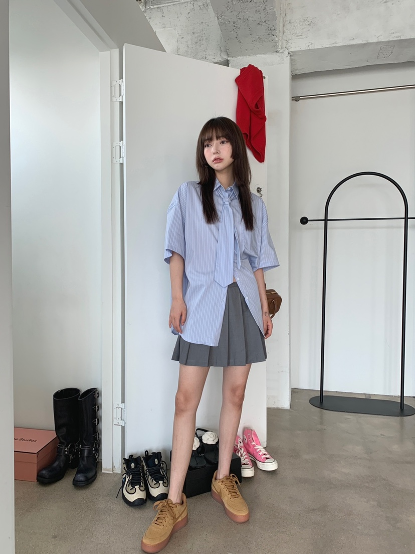 JKICHI韓國直郵女裝新品推薦時尚24春夏人氣職業襯衫蕾絲衫EDIT襯衫/蕾絲衫圖色1