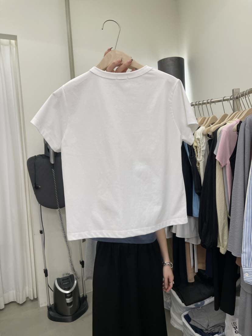 UNDERROW韓國直郵東大門實拍女裝新品真品職業人氣熱賣24春夏T恤RECOVER/MOMENTT恤