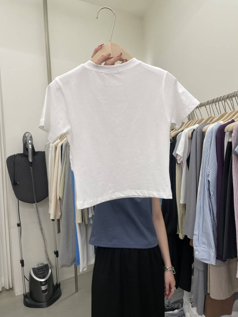 UNDERROW韓國直郵東大門實拍女裝新品職業24春夏真品時尚T恤RECOVER/MOMENTT恤