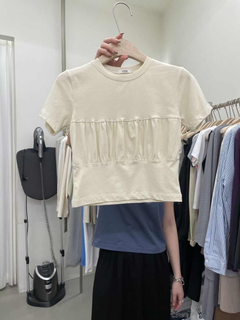 UNDERROW韓國直郵東大門實拍女裝新品職業24春夏真品時尚T恤RECOVER/MOMENTT恤圖色2