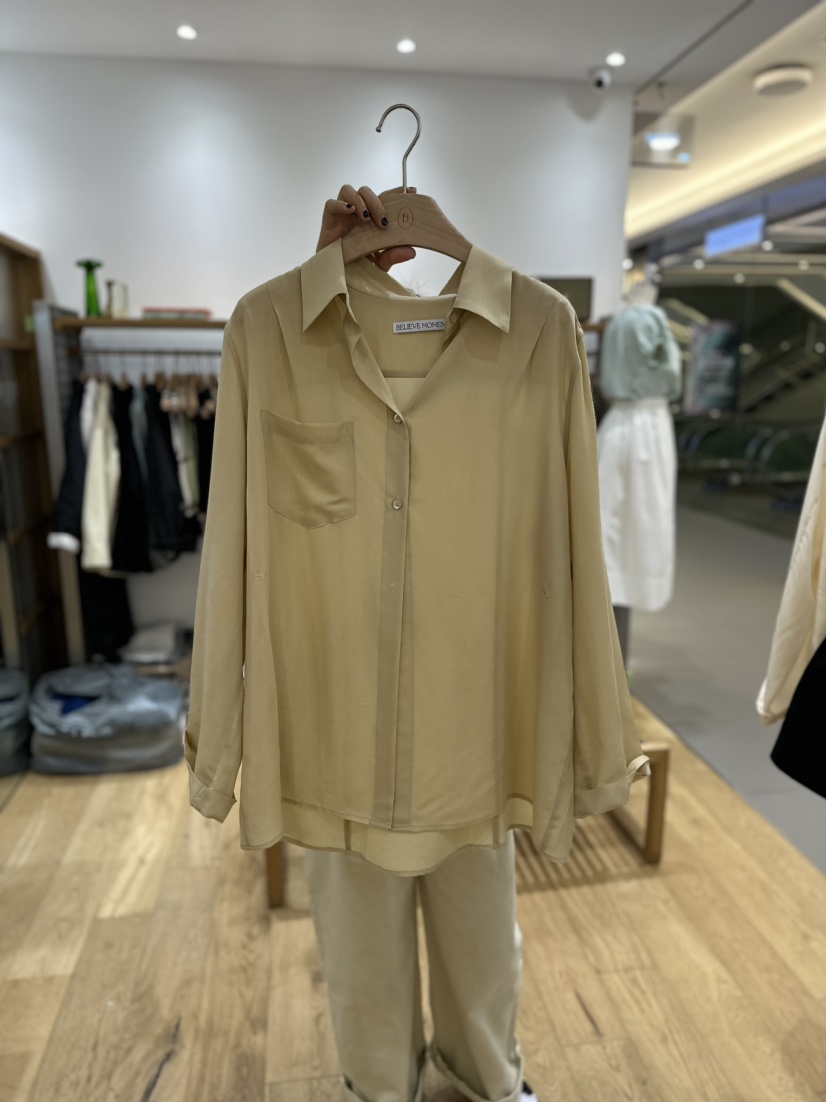 BELIEVE MOMENT韓國直郵女裝新品24春夏時尚襯衫蕾絲衫口袋RENDER襯衫/蕾絲衫圖色2