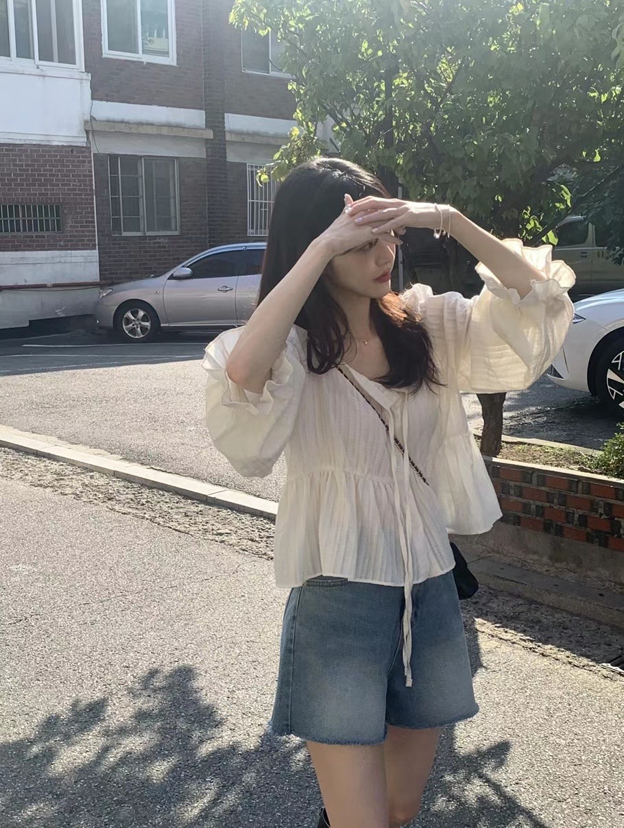 BUNNYFLOWER2韓國直郵女裝新品真品人氣推薦時尚襯衫蕾絲衫BUNNYFLOWER2襯衫/蕾絲衫