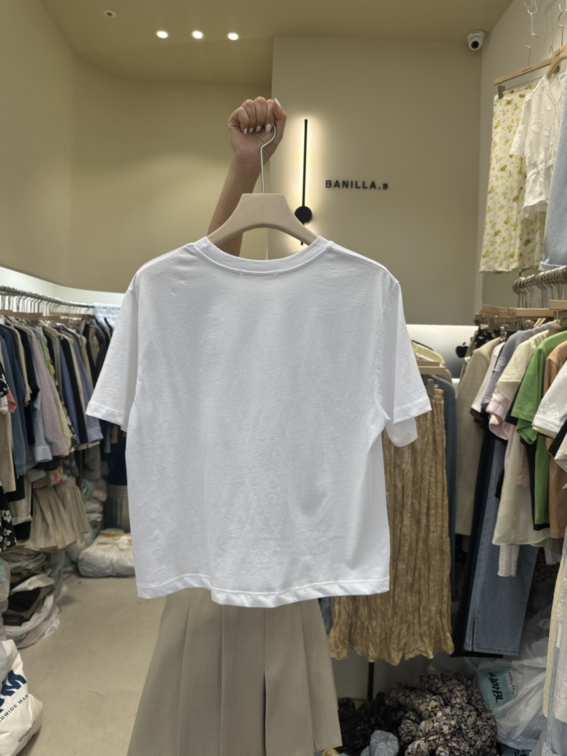 BANILLA.B直郵韓國代購女裝新品職業推薦真品人氣熱賣24春夏T恤STAINLESST恤