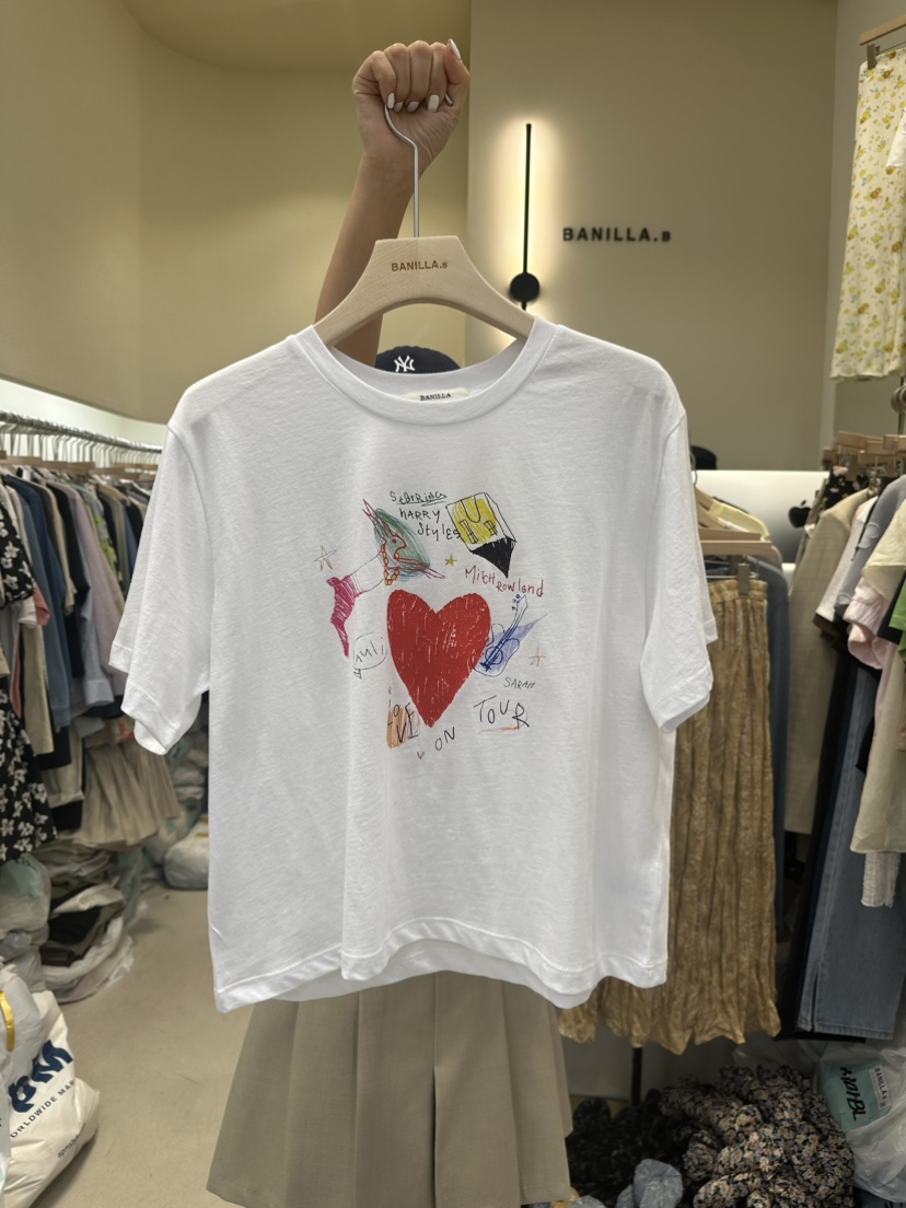 BANILLA.B直郵韓國代購女裝新品職業推薦真品人氣熱賣24春夏T恤STAINLESST恤圖色1
