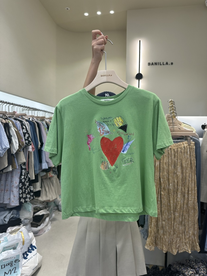 BANILLA.B直郵韓國代購女裝新品職業推薦真品人氣熱賣24春夏T恤STAINLESST恤圖色3