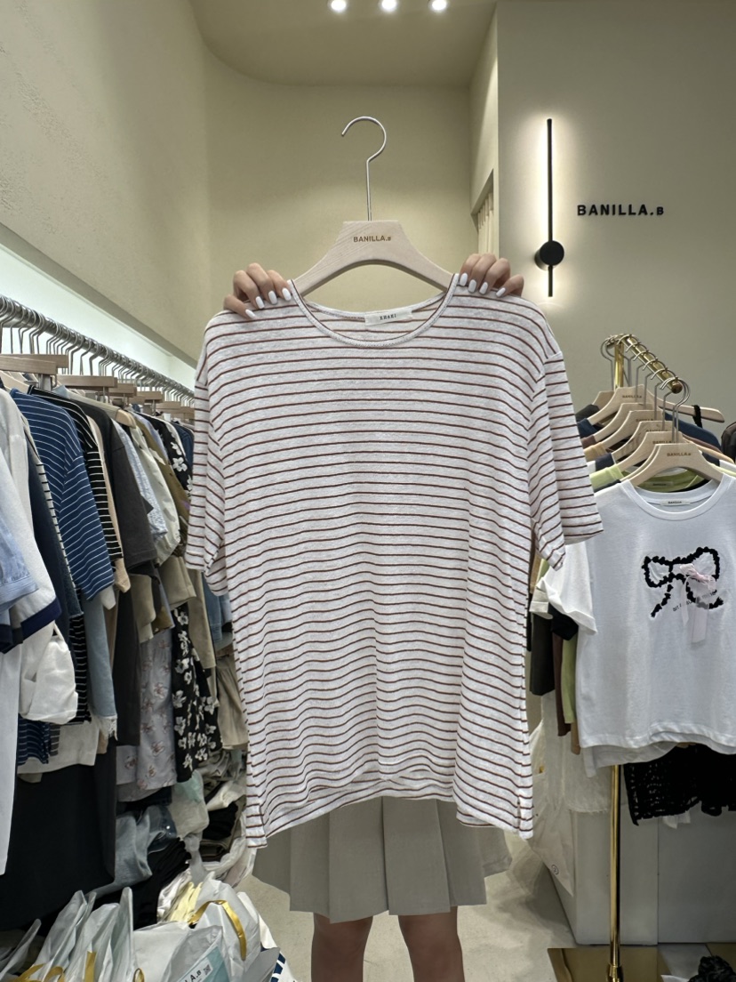BANILLA.B韓國直郵女裝新品24春夏推薦真品時尚人氣熱賣T恤STAINLESST恤圖色2