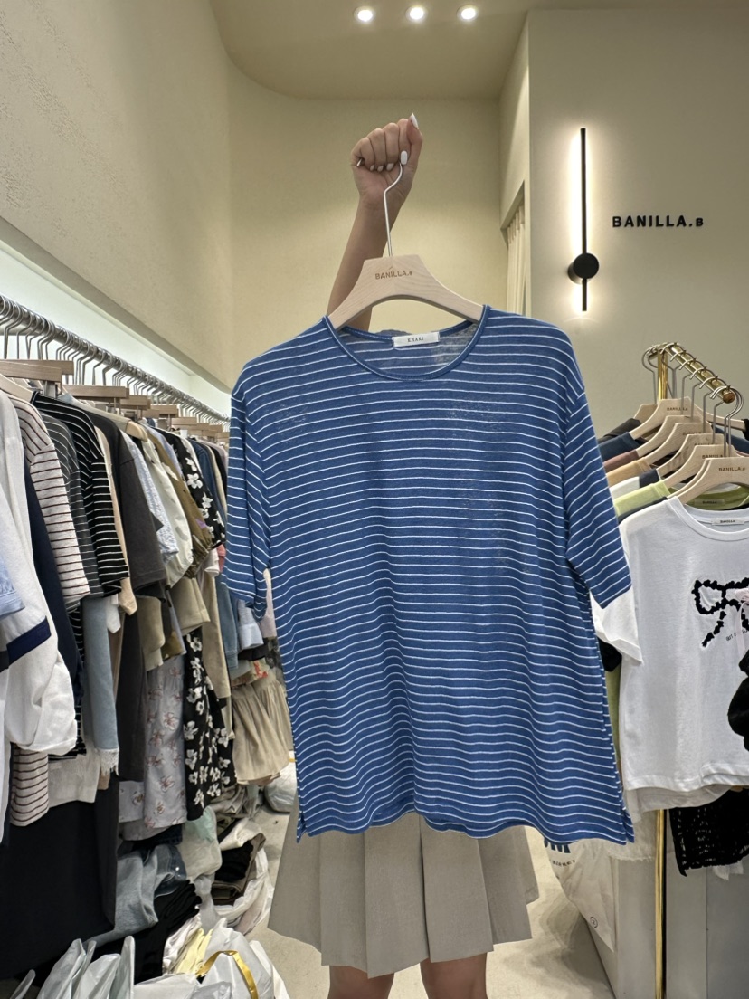 BANILLA.B韓國直郵女裝新品24春夏推薦真品時尚人氣熱賣T恤STAINLESST恤圖色3