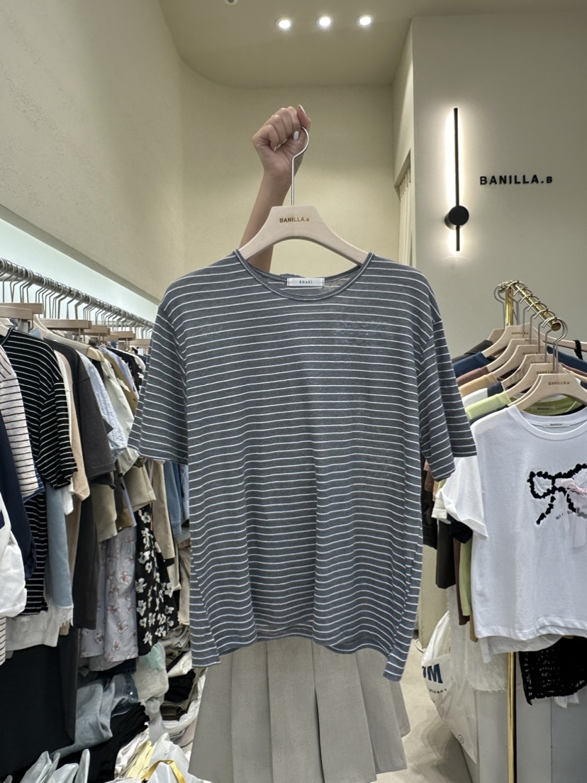 BANILLA.B韓國直郵女裝新品24春夏推薦真品時尚人氣熱賣T恤STAINLESST恤圖色4