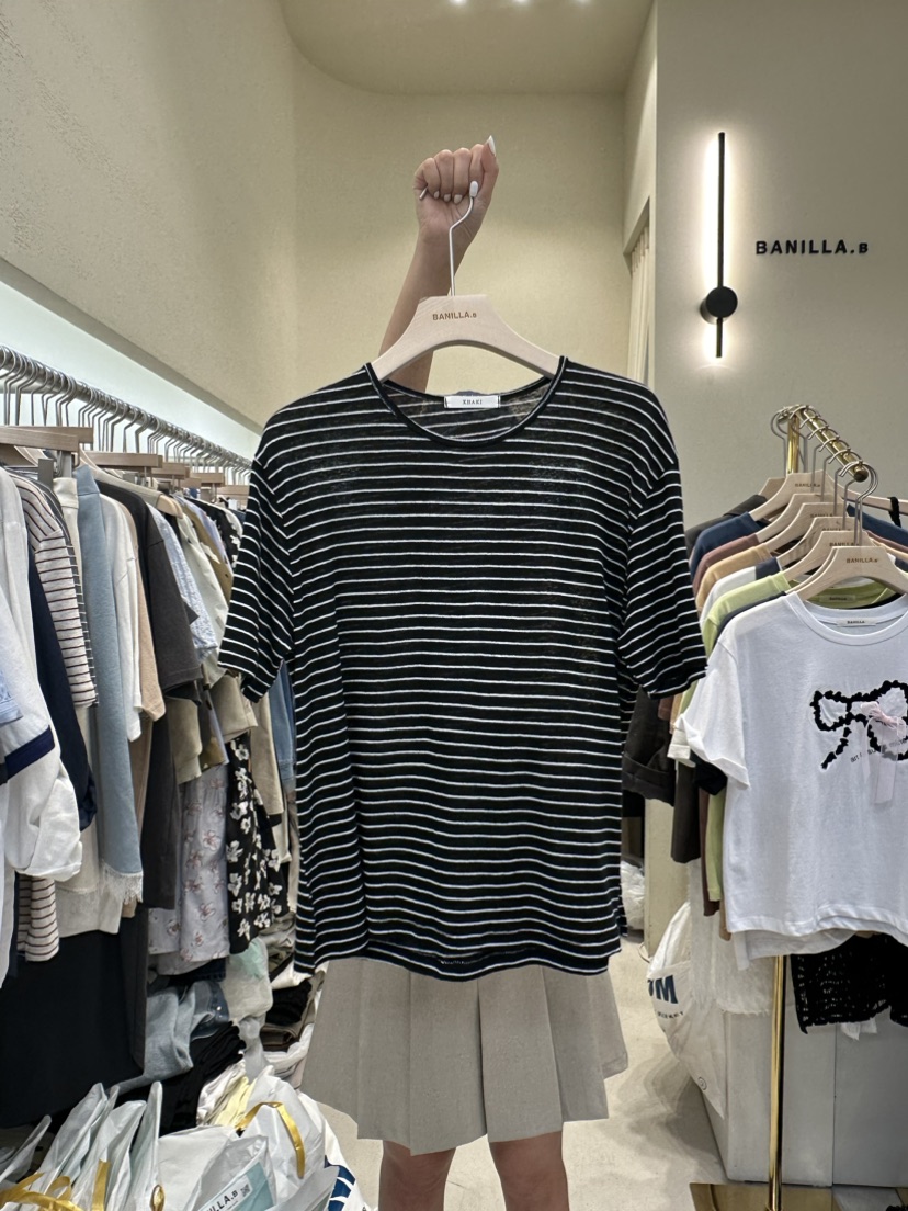 BANILLA.B韓國直郵女裝新品24春夏推薦真品時尚人氣熱賣T恤STAINLESST恤圖色5