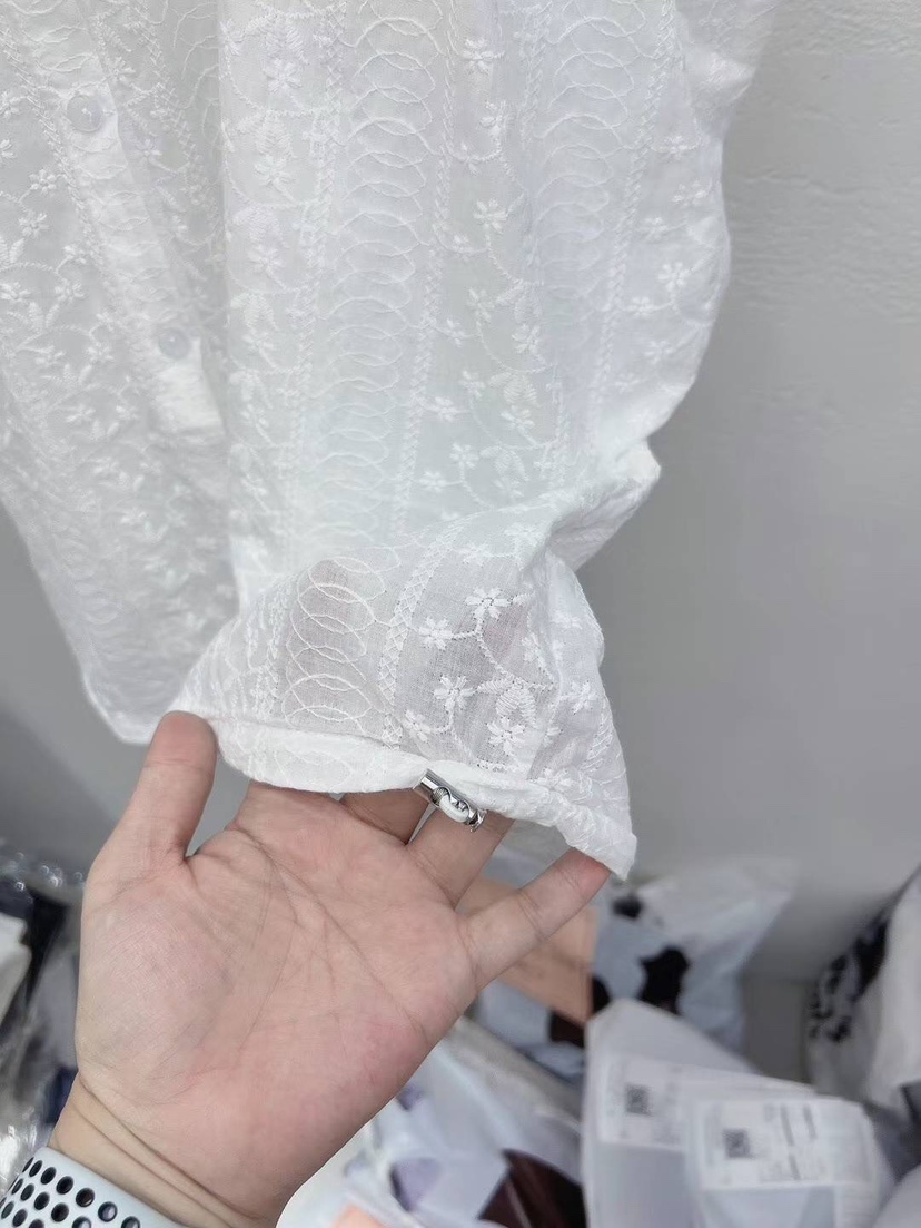 LULULALLA韓國直郵女裝新品24春夏真品人氣襯衫蕾絲衫刺繡LULULALLA襯衫/蕾絲衫