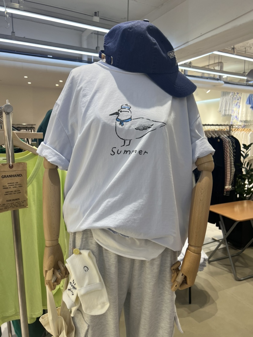 URBANE韓國直郵女裝新款職業真品24春夏時尚休閑推薦熱賣T恤DANBALT恤圖色3